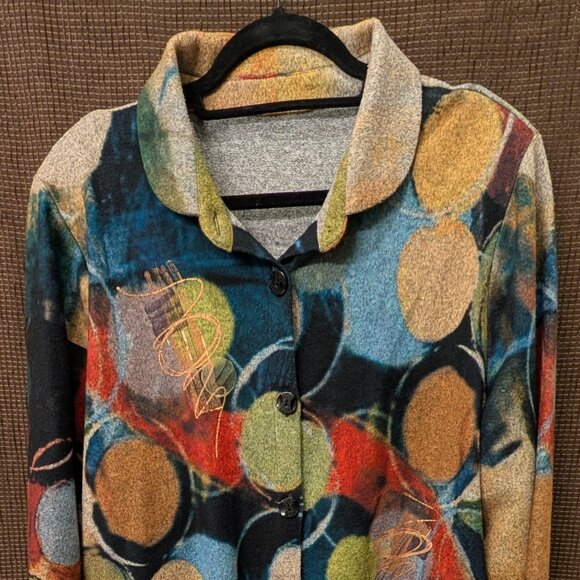 Unbranded Womens Size 2X? (no size tag) Multicolored Knit Jacket - Picture 1 of 4